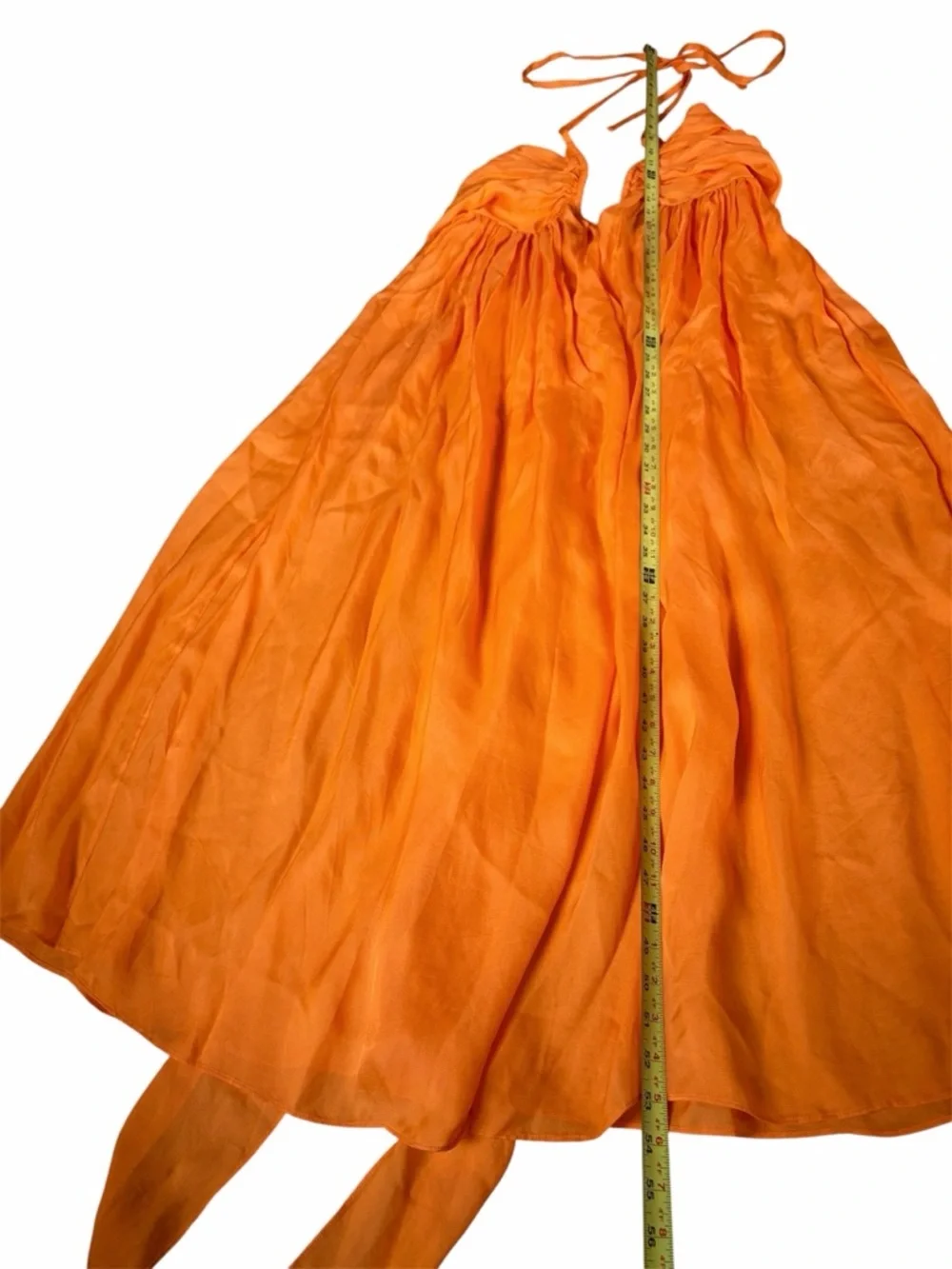 Cult Gaia PAPAYA Sloane Halter Dress Maxi Swim Cover-up Deep V Open Back Size M - Picture 7 of 13